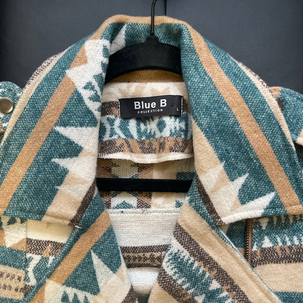 Tribal Pattern Biker Style Jacket - Picture 4 of 5
